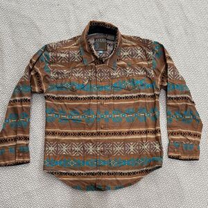 Roper Western Wear Kids Aztec Patterned Button-Up Shirt Size 4-5
